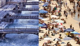 Câu chuyện 2 bán cầu: sông Chicago, Mỹ đóng băng dưới cái lạnh -50 độ C, Sydney nắng nóng kỷ lục 47 độ C, cao nhất 79 năm qua