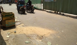 Thanh niên nguy kịch vì bị thanh sắt từ cao ốc rơi trúng đầu 