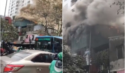 Hà Nội: Cháy lớn ngôi nhà 4 tầng cạnh Chợ Mơ, nhiều người hoảng sợ tìm cách tháo chạy