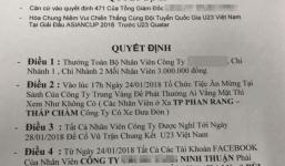 Sếp của năm: Thưởng mỗi nhân viên 3 triệu đồng, cho nghỉ luôn để cổ vũ chung kết, nếu U23 vô địch, thưởng tiếp mỗi nhân viên 3 tháng lương