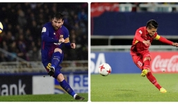 Sự giống nhau bất ngờ giữa siêu phẩm của Quang Hải và Messi