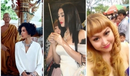 Sao Việt son phấn lòe loẹt, ăn mặc hở hang đi lễ chùa bị dân mạng chỉ trích