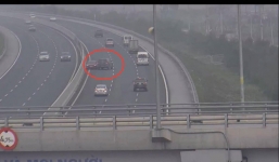 Nữ tài xế điều khiển xe ô tô đi ngược chiều trên cao tốc Hà Nội - Hải Phòng bị phạt 7,5 triệu đồng 