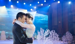 Cận cảnh đám cưới kỳ công xanh màu đại dương của Shark Hưng (Thương vụ bạc tỷ) và cô dâu Á hậu