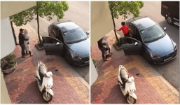 Bắt quả tang chồng thuê ô tô chở bồ nhí đi chơi, cô vợ lao vào túm tóc đánh ghen