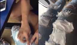 Sợ bạn gái hở hang, thanh niên lấy giấy vá hết lỗ thủng trên quần giữa quán ăn