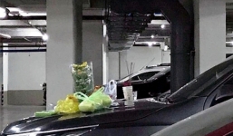 Hãi hùng phát hiện người đàn ông đốt nhang cúng ở hầm xe chung cư