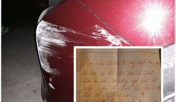 Làm xước xe rồi để lại dòng tin nhắn bá đạo