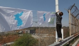 Cờ thống nhất tung bay trên bán đảo Triều Tiên