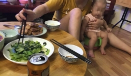 Bữa cơm nhiều người định nghĩa lại hạnh phúc: Vợ chồng tay gắp rau, tay ôm con ngồi bô