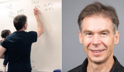 Giáo sư vừa ẵm con cho sinh viên vừa giảng bài