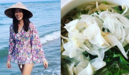 Hoa hậu Hồng Kông 1997 khoe món phở gà, đội nón lá dạo biển Đà Nẵng