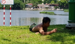 Nghi ngáo đá, nam thanh niên nằm gặm cỏ và nhảy xuống hồ Thiền Quang