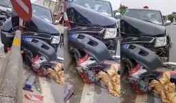 Đánh lái tránh xe qua đường, xe biển xanh đâm cụ ông văng xa 10m trên quốc lộ