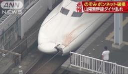 Nhật Bản: Tàu cao tốc va chạm vỡ nứt đầu mà lái tàu không biết, lúc kiểm tra mới phát hiện mảnh cơ thể người kẹt bên trong