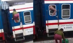 Trốn vé, hai người phụ nữ lên tàu hỏa bằng cách trèo qua cửa sổ
