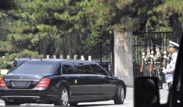 Những hình ảnh đầu tiên của đoàn xe hộ tống ông Kim Jong-un tại Bắc Kinh