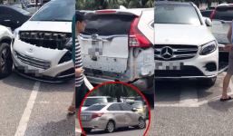 Hà Nội: Đang để gọn gàng trong bãi đỗ sân bay, 3 xế hộp đen đủi vẫn bị 'xe điên' đâm hỏng rồi bỏ chạy