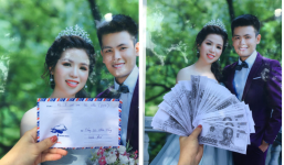 Hội bạn thân 'lầy lội' tặng hẳn 50 triệu tiền mừng cho cô dâu chú rể, thế nhưng nhìn kỹ mới tá hỏa phát hiện sự thật