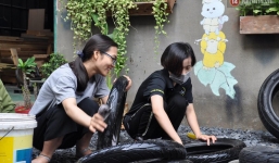 Nhận về những vỏ lốp ô tô hư hỏng và đây là cách mà nhóm bạn trẻ tạo nên một sân chơi cho các em nhỏ ở Bình Phước