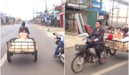 Clip: Chú rể đón dâu bằng xe kéo, cô dâu chẳng nề hà mà vẫn cười tươi khiến cộng đồng mạng thích thú