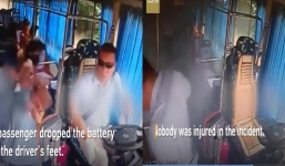 Nổ sạc dự phòng, nữ hành khách bốc cháy trên xe buýt