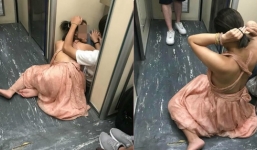 Đôi nam nữ Việt thản nhiên yêu nhau trước nhà vệ sinh trên tàu Đài Loan