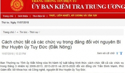 Cách chức Phó Giám đốc Sở - nguyên Bí thư Huyện ủy Tuy Đức