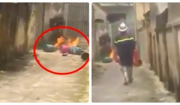 Con rể xích mích liền mang mấy bình gas ra nhà bố mẹ vợ đốt để dằn mặt