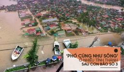 [Photo Story] Cảnh 'phố cũng như sông' ở nhiều tỉnh thành sau cơn bão số 3