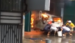 Sự thật clip 'cúng xe mới rồi lỡ tay làm cháy luôn xe' ở Hải Phòng