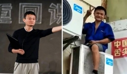 Bắt gặp bản sao tỷ phú Jack Ma hành nghề sửa điều hòa tại Trung Quốc