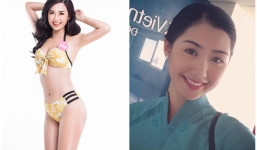 Hình thể ấn tượng của tiếp viên hàng không Vietnam Airlines thi Hoa hậu Việt Nam