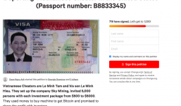 Gần 800 người ký tên kêu gọi chính phủ Mỹ trục xuất giám đốc Sky Mining về nước