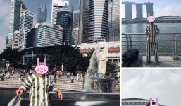Thanh niên mặc đồ giống quần áo phạm nhân check-in ở Singapore khiến dân tình xôn xao