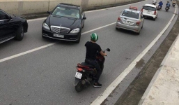 Tài xế Mercedes biển ngũ quý chạy ngược chiều trong hầm Kim Liên bị tước GPLX 2 tháng, phạt 1 triệu