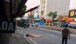 Tai nạn giao thông liên hoàn, xe tải chồm cán tử vong người đi bộ