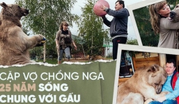 Chăm sóc như con ruột, cặp vợ chồng Nga đã chung sống với chú gấu mồ côi suốt 25 năm