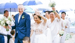 Lý Thanh Thảo tổ chức đám cưới trên bãi biển với chồng Tây