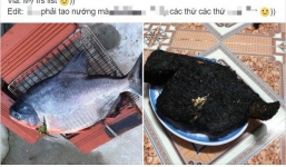 Gái đảm trổ tài nướng cá, tưởng đãi cả nhà bữa ngon, ai dè dân mạng lại vui miệng đặt tên 'mỹ nhân ngư bóng đêm'