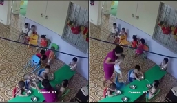 Đuổi việc giáo viên mầm non nhồi nhét thức ăn và bạo hành cháu bé hơn 2 tuổi ở Hà Nội 