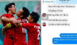 Lan truyền đoạn tin nhắn của Bùi Tiến Dũng trước trận: Đá liên tục quá, hai chân em mỏi lắm!