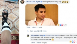 Xuân Mạnh đăng ảnh chân đau, U23 VN lần lượt vào an ủi, riêng Đức Huy phán câu 'xanh rờn'