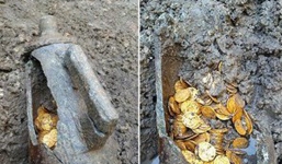 Phát hiện kho báu đầy ắp tiền vàng La Mã hơn 1.500 năm tuổi ở Italy