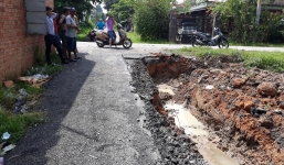 Vụ bỏ 200 triệu làm đường dân sinh: Đường nhựa đã bị phá nham nhở