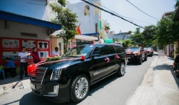 Siêu xe 'Khủng long Mỹ' dẫn đầu đoàn rước dâu hoành tráng ở Quảng Ninh