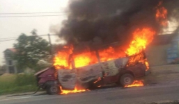 Ô tô đâm vào dải phân cách, 2 vợ chồng chủ xe bị thương nặng