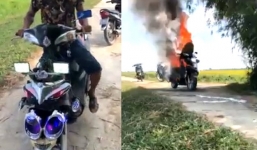 Dân chơi Hà Nội đốt xe độ 90 triệu lấy tiếng gây bức xúc