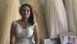 Nghệ An: Cô dâu U70 tuổi thử váy cưới khiến cư dân mạng xôn xao