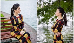 Phút thảnh thơi hiếm thấy của 'nữ hoàng phòng' trà Lệ Quyên